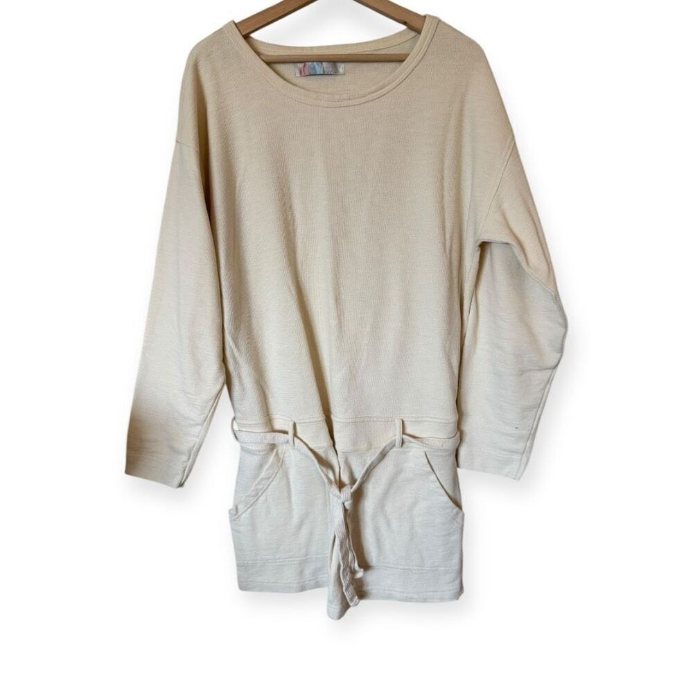 Free People Beach Knit Sweater Dress Tie Drop Waist